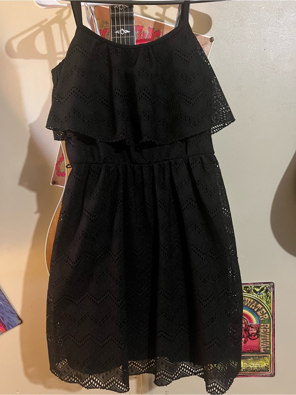 bailey blue Black Lace Layered Party Dress
